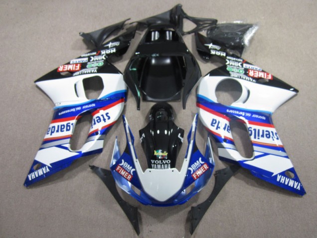 BM FIMER VOLVO Blue White Black 1998-2002 YZF R6 Motorcycle Fairings