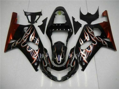 Black 2001-2003 GSXR 600/750 Motorcycle Fairing Kits & Plastic