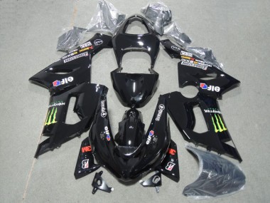 Black 3M Touch4 Monster 2005-2006 ZX6R Motorcycle Fairings