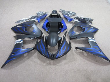 Black Blue Flame 2003-2005 YZF R6 Motorcycle Fairings