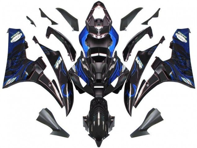 Black Blue Flame 2006-2007 YZF R6 Motorcycle Fairings