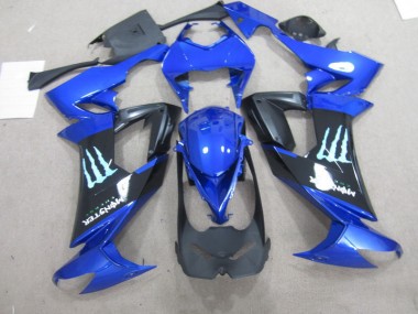 Black Blue Monster 2008-2010 ZX10R Motorcycle Fairings