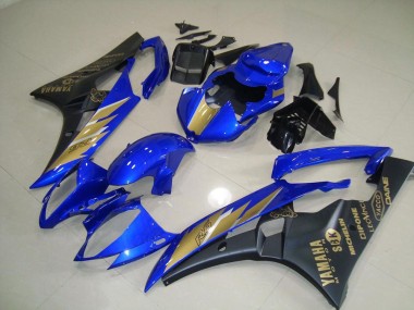 Black Blue with Gold Sticker 2006-2007 YZF R6 Motorcycle Fairings