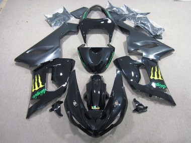 Black Green Ninja 2005-2006 ZX6R Motorcycle Fairings