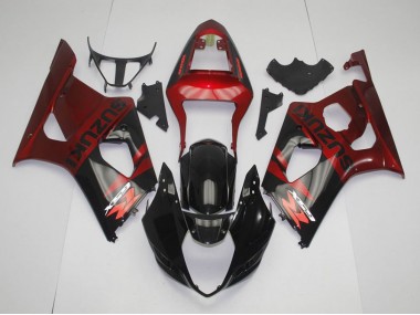 Black Red 2003-2004 GSXR 1000 Motorcycle Fairings