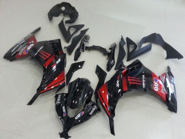 Black Red Monster 2013-2016 ZX300R Motorcycle Fairings