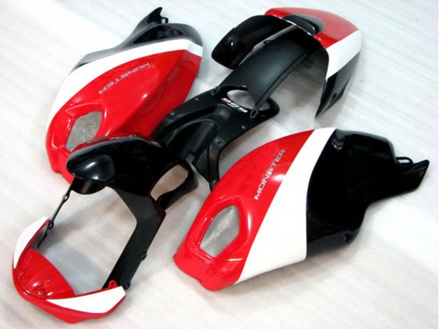 Black Red White Monster 2008-2012 Ducati Monster 696 Motorcycle Fairings