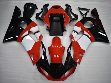 Black White 1998-2002 YZF R6 Motorcycle Fairings