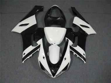 Black White 2005-2006 ZX6R Motorcycle Fairing