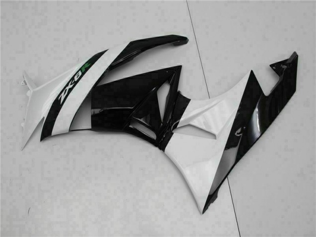 Black White 2009-2012 ZX6R Motorcycle Fairings