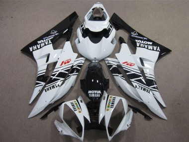 Black White Motul 2006-2007 YZF R6 Motorcycle Fairings