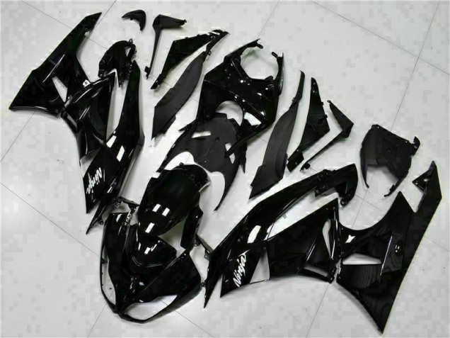 Black White Ninja 2009-2012 ZX6R Motorcycle Fairings