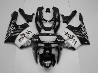 Black White West 1994-1997 ZX9R Motorcycle Fairings