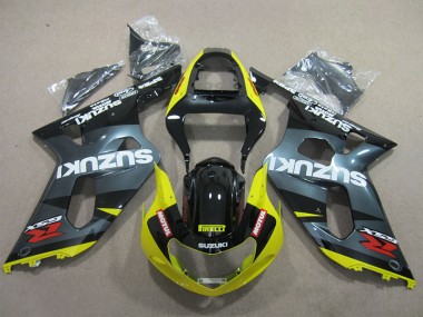 Black Yellow Motul 2001-2003 GSXR 600 Motorcycle Fairings