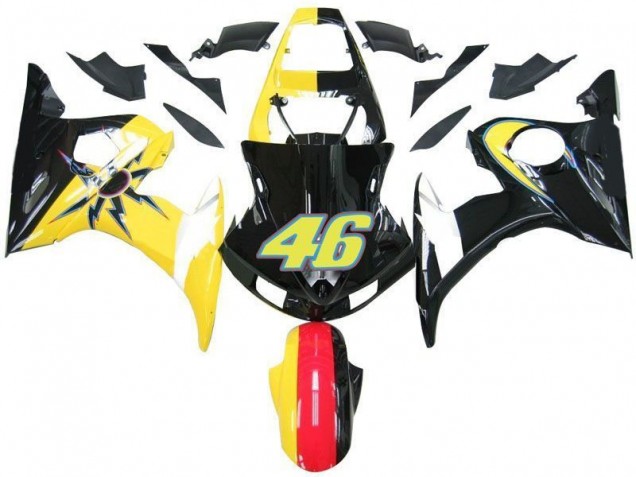 Black Yellow No. 46 2003-2005 YZF R6 Motorcycle Fairings