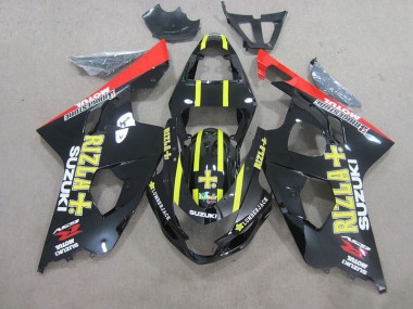 Black Yellow Rizla 2004-2005 GSXR 750 Motorcycle Fairings