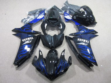 Black with Blue Flame 2007-2008 YZF R1 Motorcycle Fairings