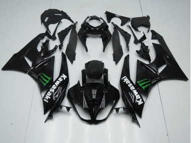 Black with Monster 2009-2012 ZX6R Motorcycle Fairings