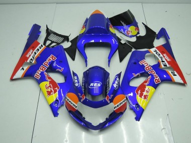 Blue Red Bull 2000-2002 GSXR 1000 Motorcycle Fairings