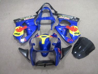 Blue Red Bull Ninja 2000-2002 ZX6R Motorcycle Fairings