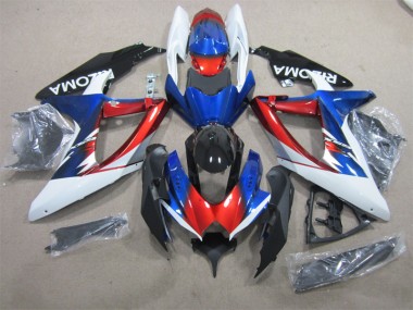 Blue Red White 2008-2010 GSXR 600 Motorcycle Fairings