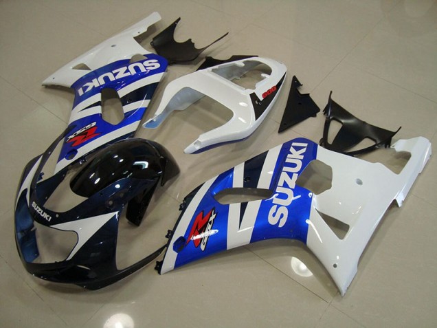 Blue White 2001-2003 GSXR 750 Motorcycle Fairings