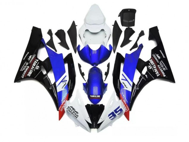 Blue White 2006-2007 YZF R6 Full Motorcycle Fairing Kits