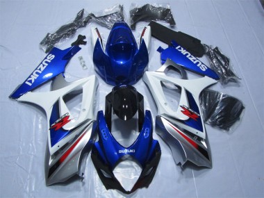 Blue White 2007-2008 GSXR 1000 Motorcycle Fairing