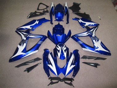 Blue White 2008-2010 GSXR 600 Motorcycle Fairings