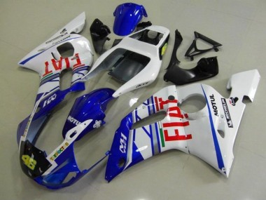 Blue White Fiat 1998-2002 YZF R6 Motorcycle Fairings