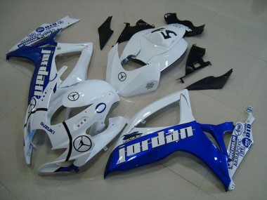 Blue White Jordan 2006-2007 GSXR 750 Motorcycle Fairings