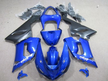 Blue White Ninja 636 2005-2006 ZX6R Motorcycle Fairings