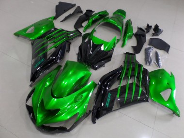 Candy Green and Black 2012-2021 ZX14R ZZR1400 Motorcycle Fairings