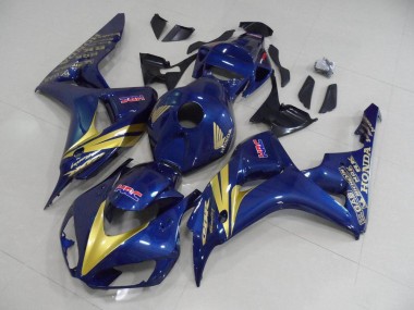 Dark Blue with Gold Stripe 2006-2007 CBR1000RR Motorcycle Fairings