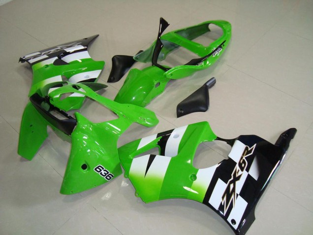 Green Black 2000-2002 ZX6R Motorcycle Fairing Kits