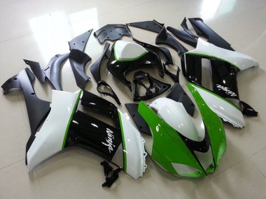 Green Black White 2007-2008 ZX6R Motorcycle Fairings