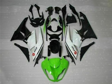 Green Black White 25 2009-2012 ZX6R Motorcycle Fairings