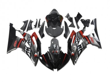 Grey Red Shark 2008-2016 YZF R6 Motorcycle Fairings