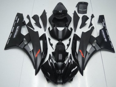 Matte Black and Glossy Black 2006-2007 YZF R6 Motorcycle Fairings