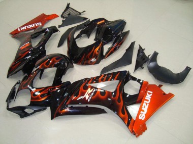 Orange Flame 2007-2008 GSXR 1000 Motorcycle Fairings