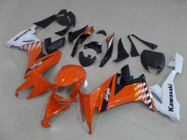 Orange and White 2008-2010 ZX10R Motorcycle Fairings