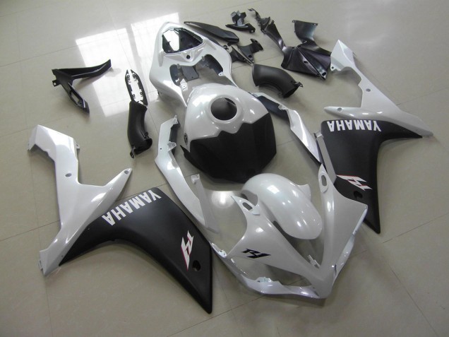 Pearl White Matte Black 2007-2008 YZF R1 Motorcycle Fairings