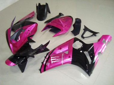 Pink Black Monster 2003-2004 ZX6R Motorcycle Fairings