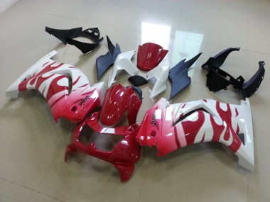 Pink Red Flame 2008-2012 ZX250R Motorcycle Fairings