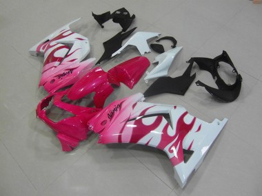 Pink White 2008-2012 ZX250R Motorcycle Fairings