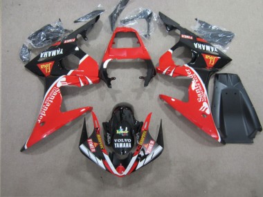 Red Black Santander 2003-2005 YZF R6 Motorcycle Fairings