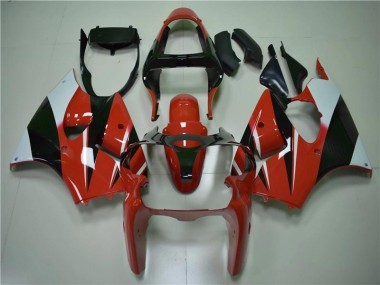 Red Black White 2000-2002 ZX6R Motorcycle Fairings