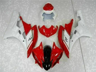 Red White 2006-2007 YZF R6 Full Motorcycle Fairing Kits