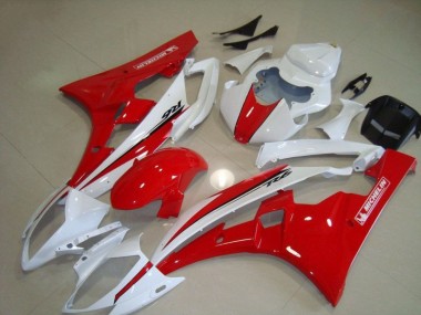 Red White 2006-2007 YZF R6 Motorcycle Fairings