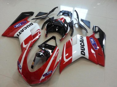 Red White 2007-2014 Ducati 848 1098 1198 Motorcycle Fairings